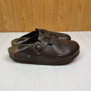 Birkenstock Boston Clogs Soft Brown Leather
